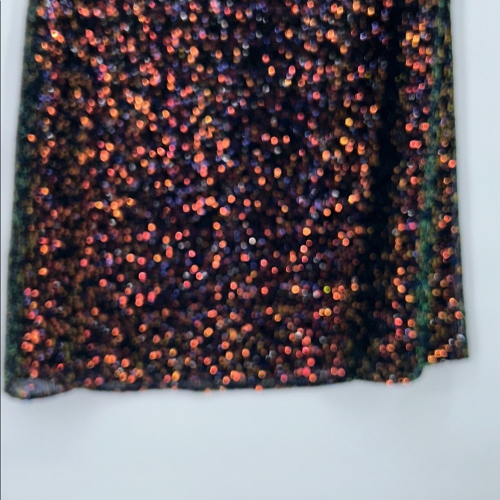 Loft Sequin Midi Skirt in Multicolor Red Black Blue Gold Size 8 - Picture 6 of 11